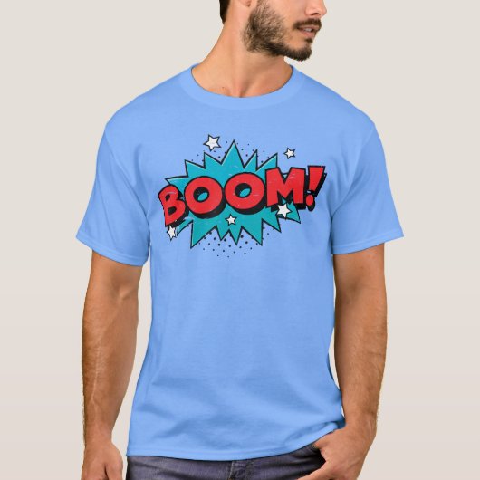 Boom Comic Book Cartoon Funny Pop Art Design Vinta T-Shirt (Vorderseite)