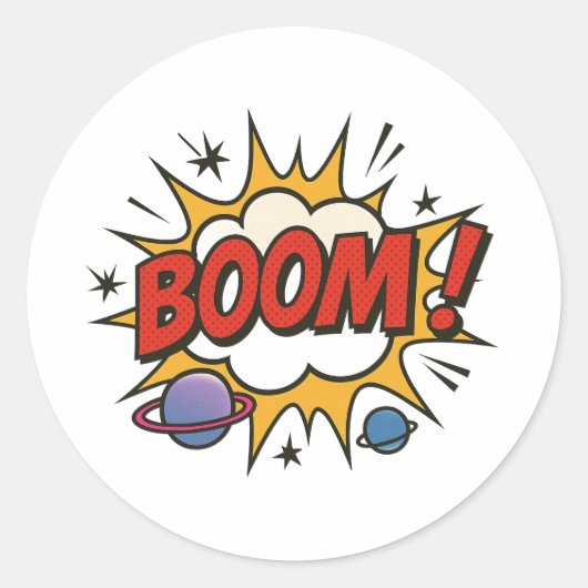 BOOM Comic Style Sticker – Bold Pop Art Explosion (Vorderseite)