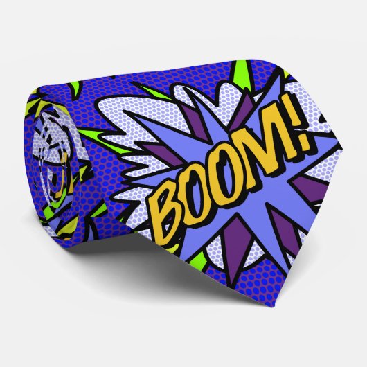 BOOM Cool Fun Comic Book Superhero Krawatte (Gerollt)