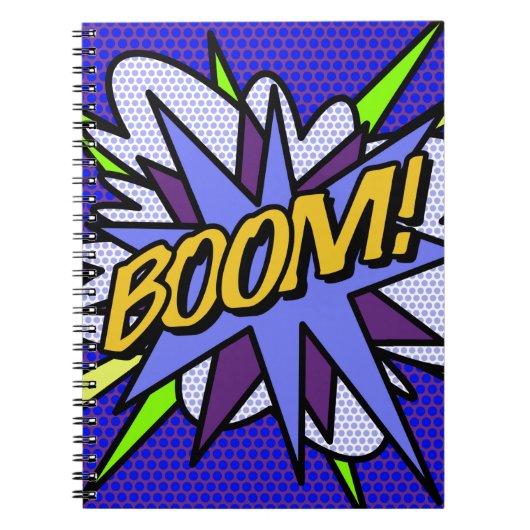 BOOM Cool Fun Retro Comic Book Notizblock (Vorderseite)