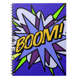 BOOM Coole lustige Retro-Comic Notizblock