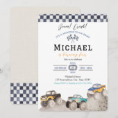 Boom Crash Monster Truck Bash Einladung (Vorne/Hinten)