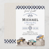 Boom Crash Monster Truck Bash Invite Einladung (Vorne/Hinten)