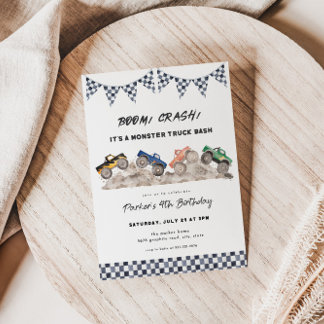 Boom Crash Monster Truck Birthday Einladung