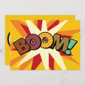 BOOM Deine Message Speech Bubble Fun Retro Ankündigung (Vorne/Hinten)