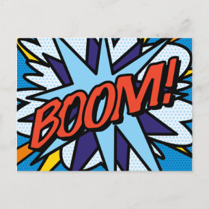 BOOM Deine Message Speech Bubble Fun Retro Ankündigungspostkarte