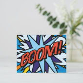 BOOM Deine Message Speech Bubble Fun Retro Ankündigungspostkarte (Stehend Vorderseite)