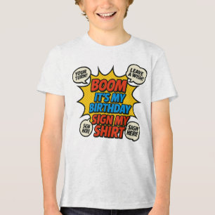 BOOM! Es ist mein Geburtstag - Unterschreiben Sie  Tri-Blend Shirt