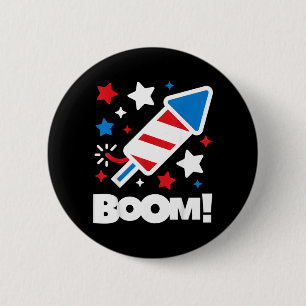 Boom Feuerwerk Lustig 4. Juli Unabhängigkeitstag Button