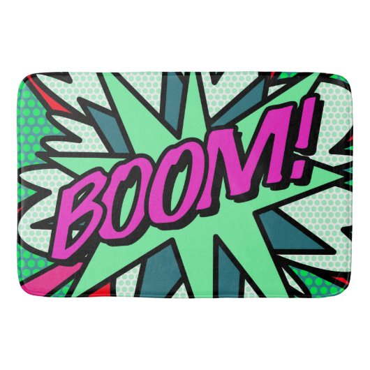 BOOM Fun Cool Modernes Comic Buch Badematte (Vorderseite)