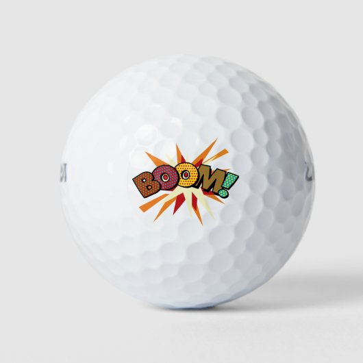 BOOM Fun Retro Comic Book Modern Golfball (Vorderseite)