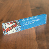 BOOM Fun Retro Comic Buch Namensplakette (Seite)