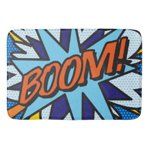 BOOM Fun Retro Comic Buch Pop Badematte