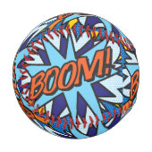 BOOM Fun Retro Comic Pop Kunst, Dichtung und Musik Baseball (Vorderseite Links)