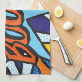 BOOM Fun Retro Comic Pop Kunst, Dichtung und Musik Geschirrtuch (Viertel Falte)