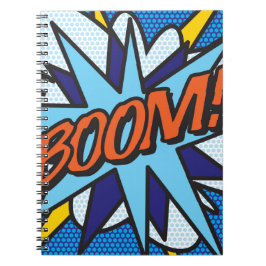 BOOM Fun Retro Comic Pop Kunst, Dichtung und Musik Notizblock