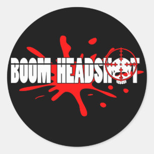Boom Headshot Runder Aufkleber