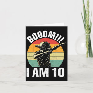 Boom I Bin 10 Dabbing Boy Retro 10. Girl Boy Birth Karte