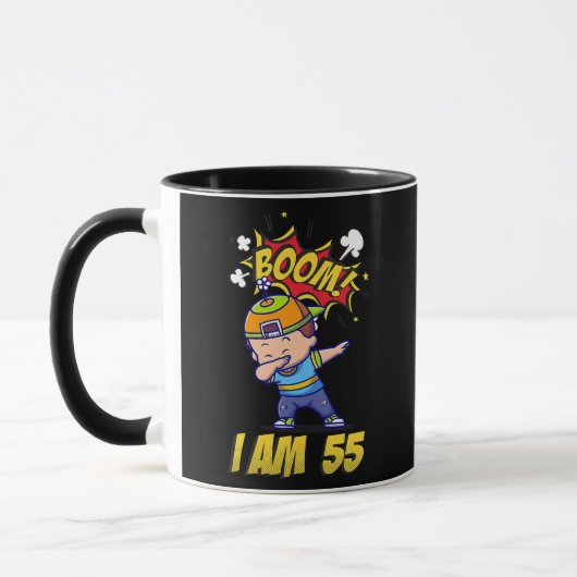 Boom ich bin FÜNFUNDfünfzig Dabbing Kind Lustiger Tasse (Links)