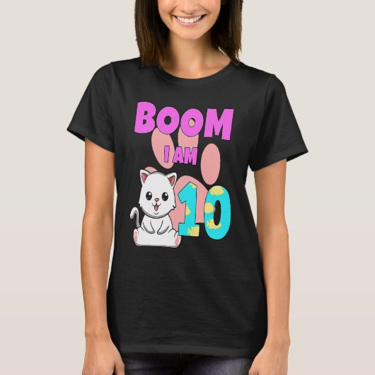 Boom Im 10 Katze T-Shirt (Vorderseite)