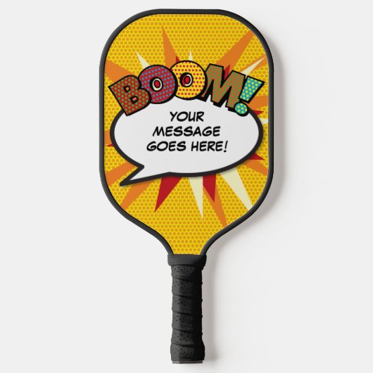 BOOM Personalisierte Sprechblase Funny Cool Pickleball Schläger (Vorderseite)