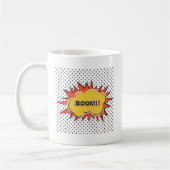 Boom-Pop-Kunst-Comic-Buchexplosions-Cartoon Kaffeetasse (Links)