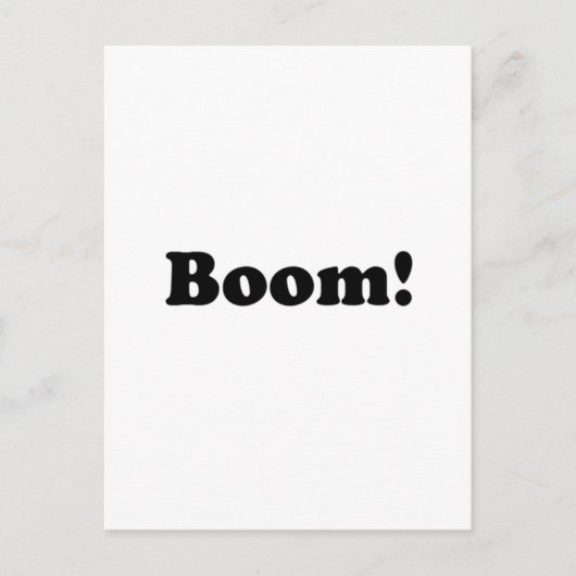 Boom! Postkarte (Vorderseite)