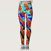 Boom Red and Yellow Comic Book Action Buble Leggings (Vorderseite)