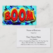 Boom Red and Yellow Comic Book Action Buble Visitenkarte (Vorne/Hinten)