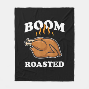 Boom Roasted Happy Thanksgiving Funny Turkey Gesch Fleecedecke