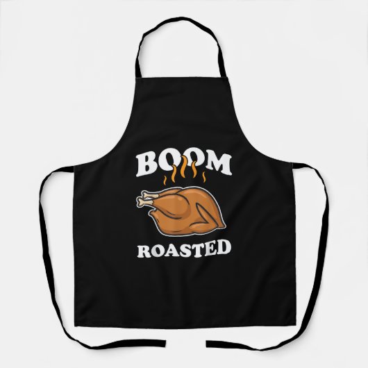Boom Roasted Happy Thanksgiving Funny Turkey Gesch Schürze (Vorderseite)