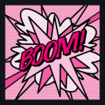 BOOM Rosa Comic Pop Kunst, Dichtung und Musik Poster<br><div class="desc">BOOM Pink Comic Pop  Kunst Modernes Fun Retro Poster Anime Cartoon Comic Fiktion Manga</div>