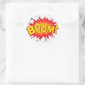 Boom! Runder Aufkleber (Tasche)