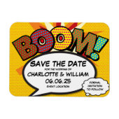 BOOM Save the Date Spaß Comic Buch Modernes Magnet (Horizontal)