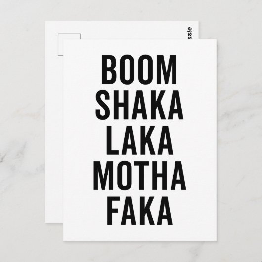 Boom Shaka Laka Funny Zitat Postkarte (Vorne/Hinten)