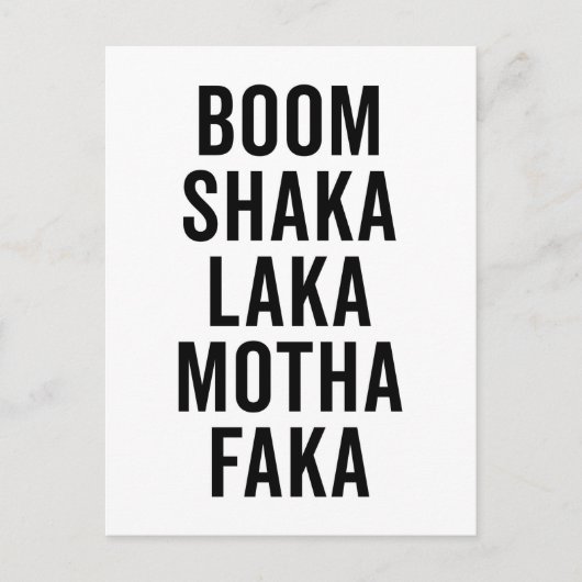 Boom Shaka Laka Funny Zitat Postkarte (Vorderseite)