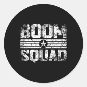 Boom Squad 4. Juli und Silvester Feuerwerk Runder Aufkleber