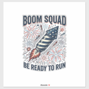 Boom Squad Patriotisches Feuerwerk Vintage-Shirt-D Aufkleber