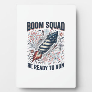 Boom Squad Patriotisches Feuerwerk Vintage-Shirt-D Fotoplatte