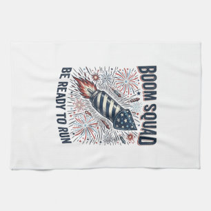 Boom Squad Patriotisches Feuerwerk Vintage-Shirt-D Geschirrtuch