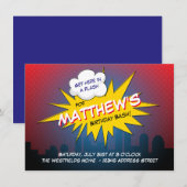 Boom Superhero Kindergeburtstag Party Einladung (Vorne/Hinten)