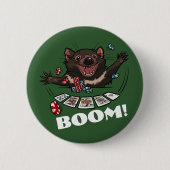 Boom! Tasmanian Devil Royal Flush Poker Cartoon Button (Vorderseite)