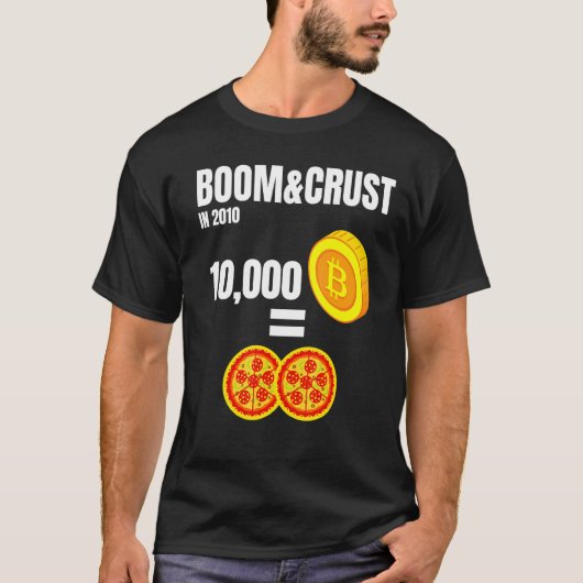 Boom und Krustengeschichte von Bitcoin Btc Krypto T-Shirt (Vorderseite)