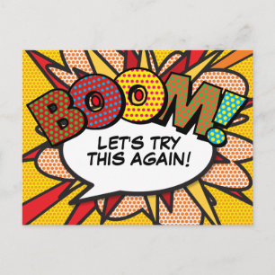 BOOM Verschobene Datumsänderung Comic-Book-Pop-Art Postkarte