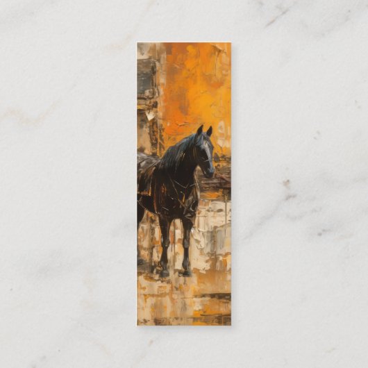 BooMajestic Horse im Abstrakten Sonnenuntergang Mini Visitenkarte (Rückseite)