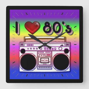 Boombox 80er Retro 80er Wanduhr