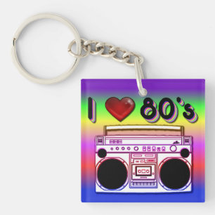 Boombox 80er Retro-Acryl-Schlüsselanhänger Schlüsselanhänger