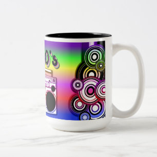 Boombox 'Achtzigerjahre Retro 'Achtzigerjahre Zweifarbige Tasse