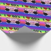 Boombox Achtzigerjahre Retro Geschenkpapier (Ecke)