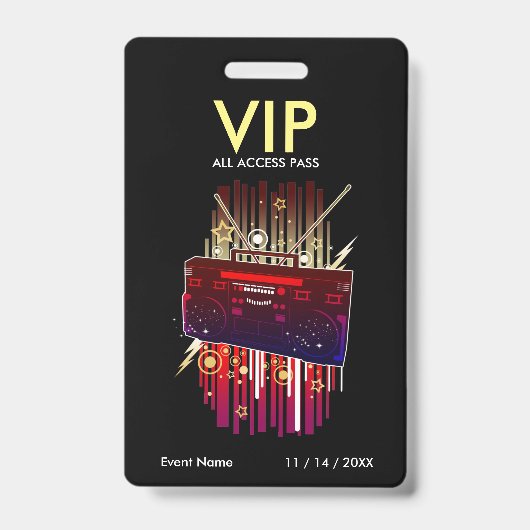 Boombox Blast VIP Access Pass Ausweis (Vorderseite)